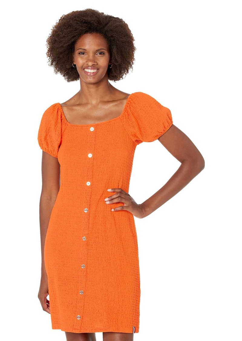 Tommy Hilfiger Button Front Puff Sleeve Dress  MD (US 8-10)