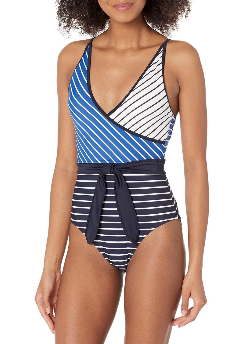 Tommy Hilfiger Women's Classic V-Neck One Piece Swimsuit