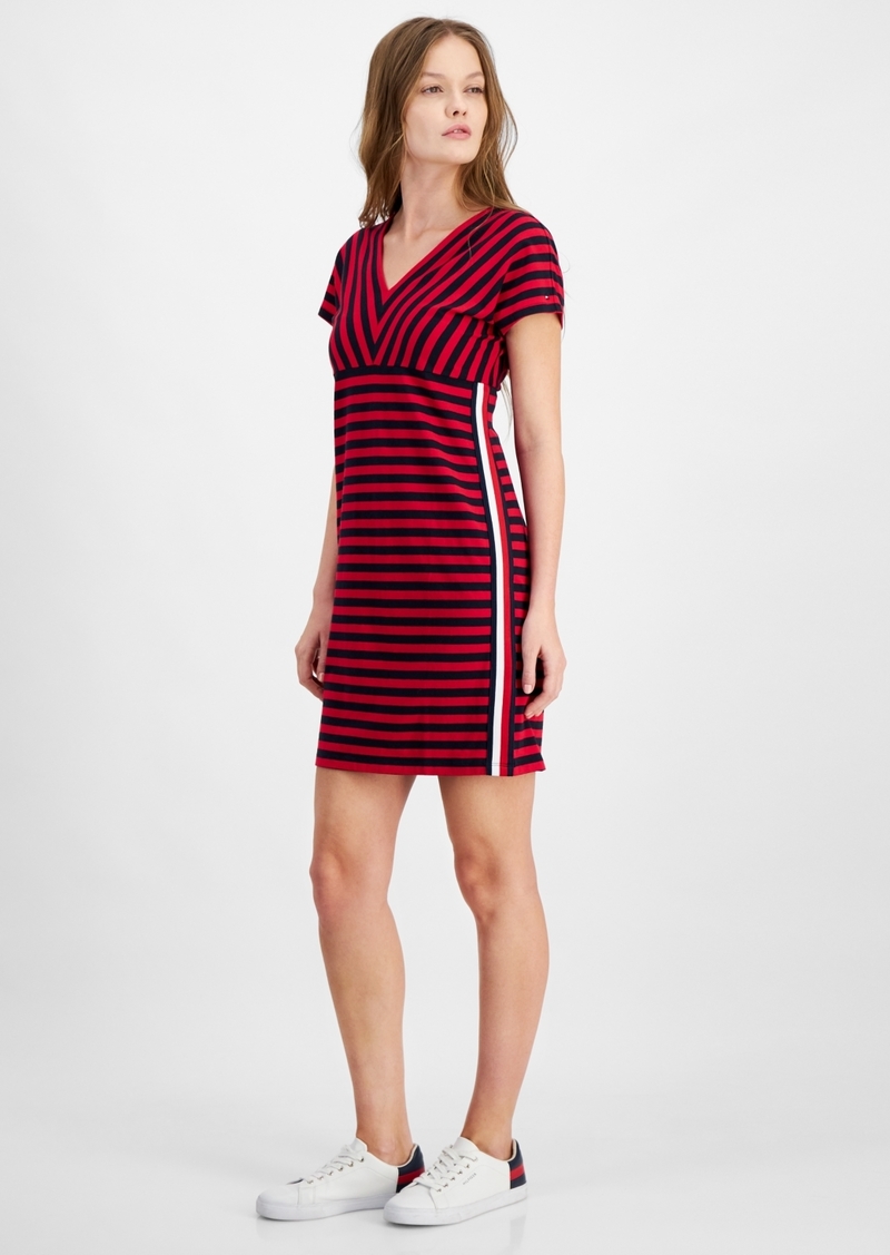 Tommy Hilfiger Women's Striped A-Line Dress - Scarlt Mul