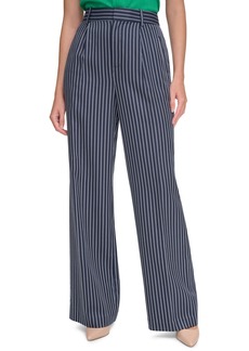 Tommy Hilfiger Women's Striped High-Rise Wide-Leg Pants - Midnight/Ivory