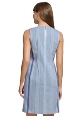 Tommy Hilfiger Women's Striped Sheath Dress - Denim.white