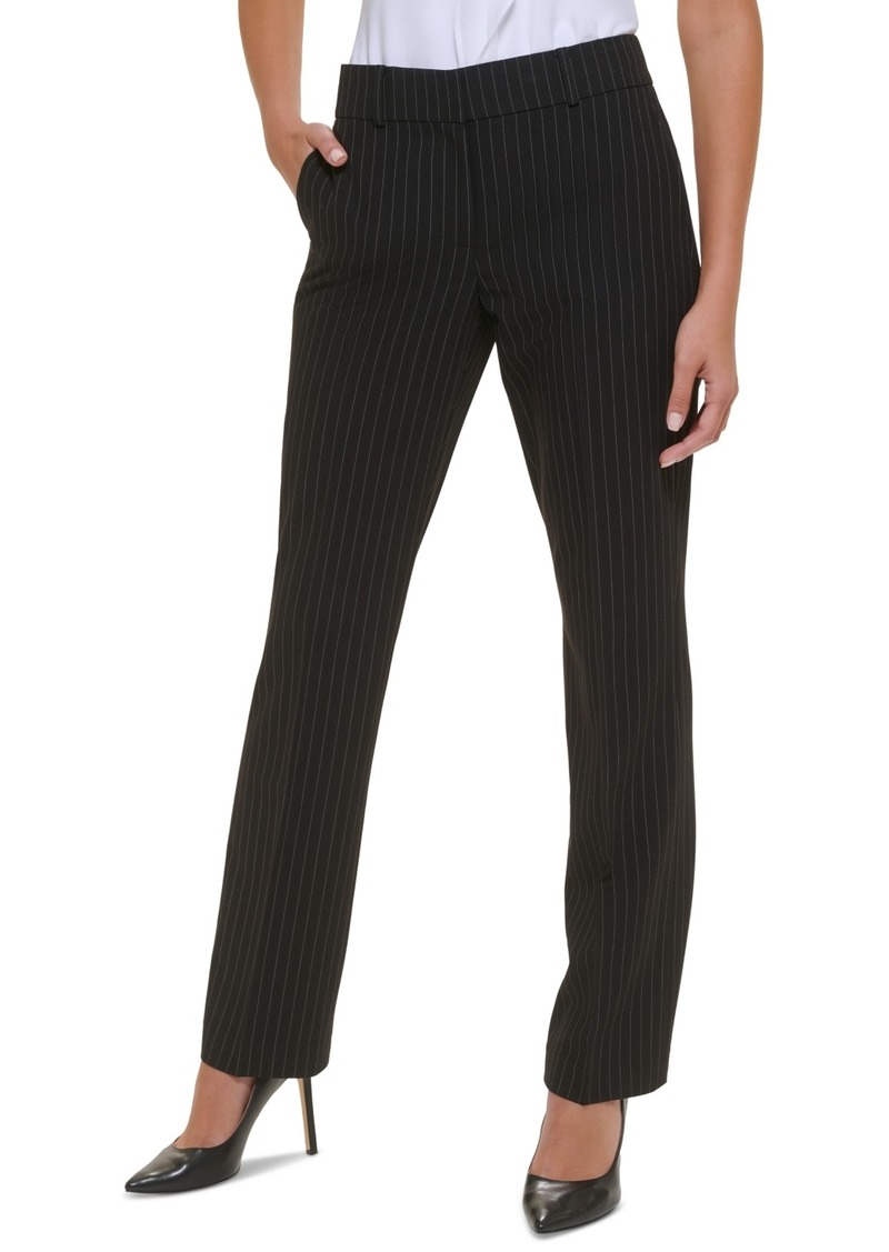 Tommy Hilfiger Women's Striped Sutton Straight-Leg Trousers - Pinstripe