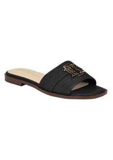Tommy Hilfiger Women's Tanyha Casual Flat Sandals - Black - Textile, Manmade