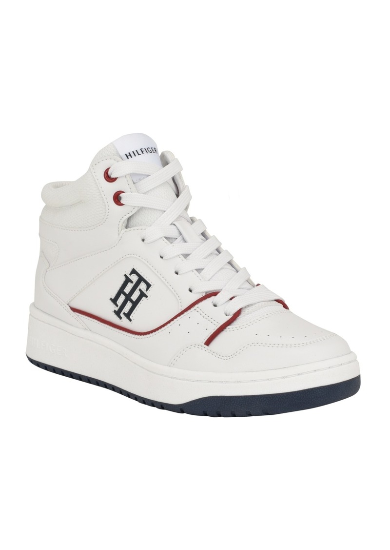 Tommy Hilfiger Women's Terryn Casual Lace-Up High Top Sneakers - White, Red