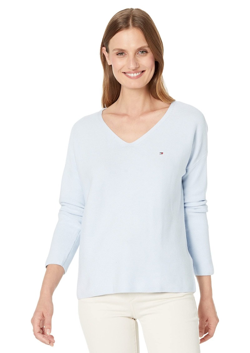 Tommy Hilfiger Women's Textured V-Neck Sweater  XL