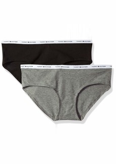 Tommy Hilfiger womens Th Cotton Hipster Panties 2 Pack Underwear Black Heather Grey - Pack  US