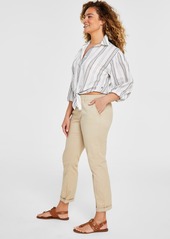 Tommy Hilfiger Women's Th Flex Hampton Cuffed Chino Straight-Leg Pants, Created for Macy's - Ballerina Pink