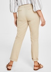 Tommy Hilfiger Women's Th Flex Hampton Cuffed Chino Straight-Leg Pants, Created for Macy's - Ballerina Pink