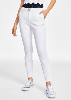 Tommy Hilfiger Women's Th Flex Hampton Cuffed Chino Straight-Leg Pants, Created for Macy's - Bright White