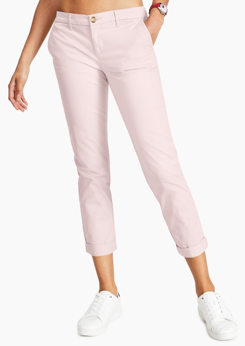 Tommy Hilfiger Women's Th Flex Hampton Cuffed Chino Straight-Leg Pants, Created for Macy's - Ballerina Pink