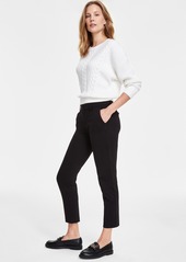 Tommy Hilfiger Women's Th Flex Straight-Leg Ankle Ponte Pants - Black