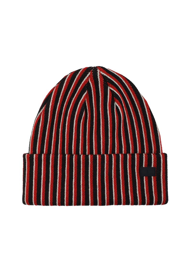 Tommy Hilfiger Women's Three Color Vertical Stripe Cuff Hat