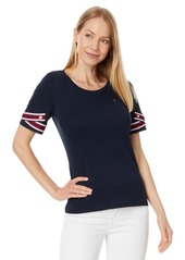 TOMMY HILFIGER Womens Global Short Sleeve Top