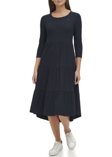 Tommy Hilfiger Women's Tiered Stripe Midi Dress