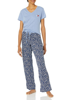 Tommy Hilfiger Women's Top and Logo Pant Lounge Bottom Pajama Set Pj  XS