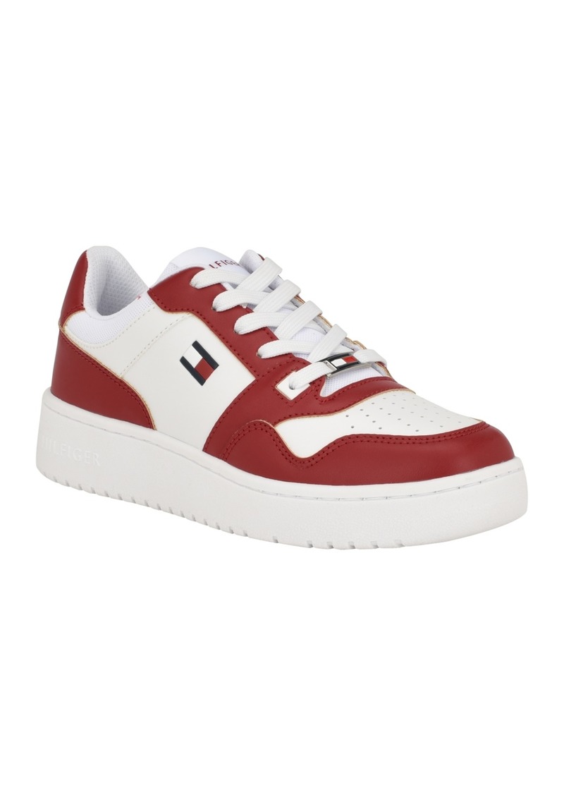 Tommy Hilfiger Women's Twigye Casual Lace up Sneakers - White, Red