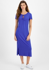 Tommy Hilfiger Women's Twist-Front Ribbed Knit Midi Dress - Provence