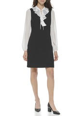 TOMMY HILFIGER Women's Twofer Scuba Crepe Dress