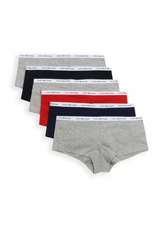 Tommy HilfigerWomensIntimate Underwear Basics Cotton-soft Boyshort Panties 6-packHeather Grey/Navy /Red /Black