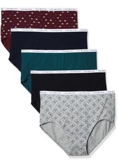 Tommy Hilfiger Women's Underwear Classic Cotton Brief Panties 5 Pack - Regular & Plus Size