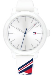 Tommy Hilfiger Women's White Silicone Strap Watch 38mm, Created for Macy's