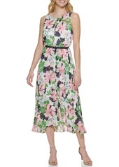 Tommy Hilfiger Women's Sleeveless Pretty Woman Dot Chiffon Maxi