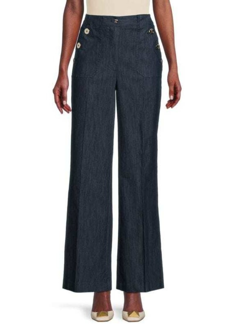 Tommy Hilfiger Wide Leg Linen Blend Jeans