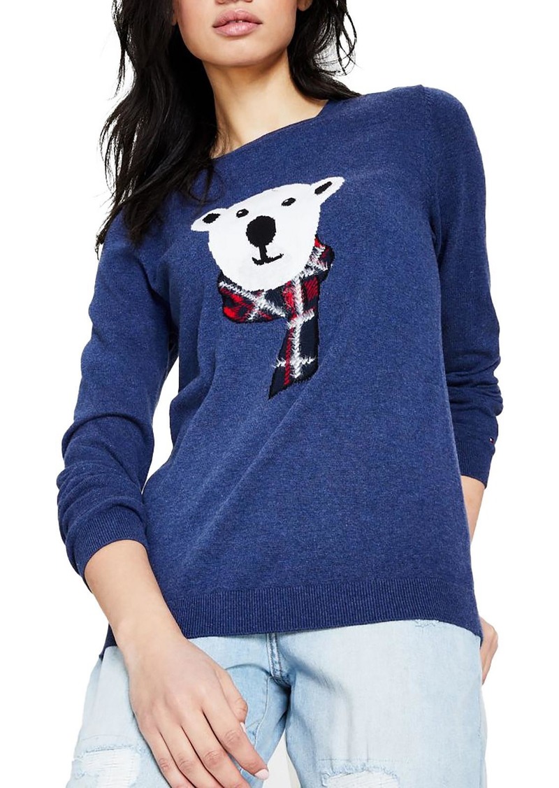 Tommy Hilfiger Womens Polar Bear Crewneck Pullover Sweater