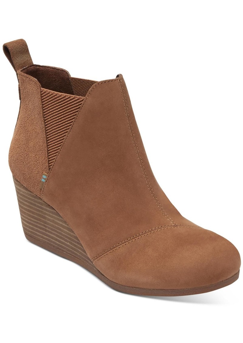 TOMS Shoes Kelsey Womens Leather Ankle Wedge Boots