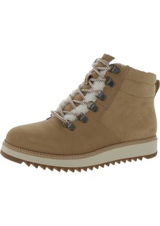 TOMS Shoes Mojave Womens Leather Faux Fur Lined Combat & Lace-Up Boots