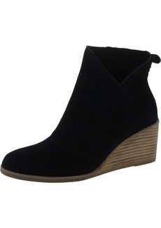 TOMS Shoes Sutton Womens Suede Zipper Wedge Boots