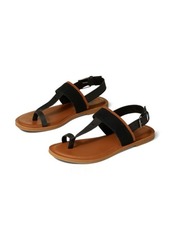 TOMS Shoes TOMS Bree Thong Sandal in Black Leather at Nordstrom