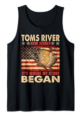 TOMS Shoes Toms River New Jersey USA Flag 4th Of July Tank Top