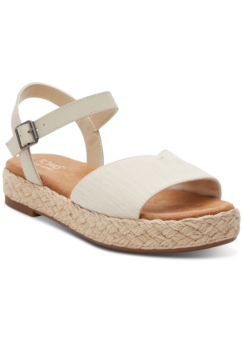 TOMS Shoes Toms Women's Abby Braided Espadrille Flatform Sandals - Natural Slubby Woven