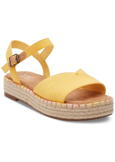 TOMS Shoes Toms Women's Abby Braided Espadrille Flatform Sandals - Pineapple Yellow Slubby Woven
