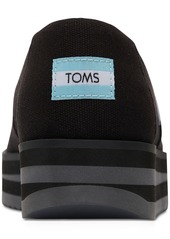 TOMS Shoes Toms Women's Alpargata Canvas Slip On Platform Flats - Black Canvas