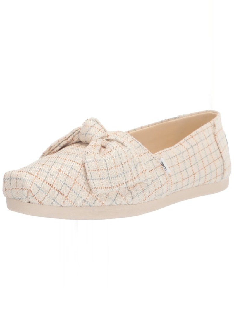 TOMS Shoes TOMS Womens Alpargata Bow Tie Slip On Flats Casual - Beige - Size  B