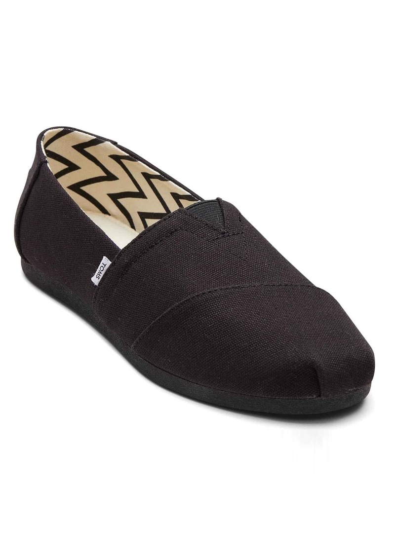 TOMS Shoes TOMS Women's Alpargata Recycled Slip-On - Wide Width Solid Black 9.5 W