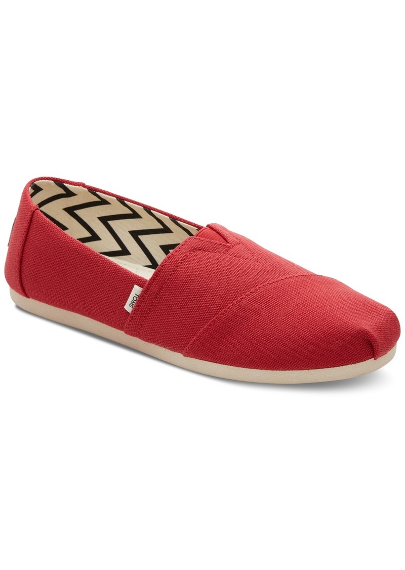 TOMS Shoes Toms Women's Alpargata Recycled Slip-On Flats - Red Recycled Canvas