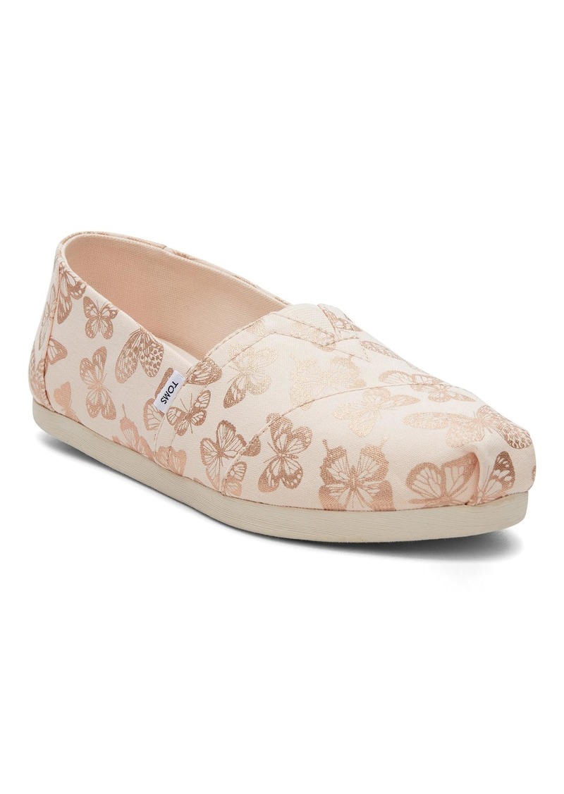 TOMS Shoes TOMS Women's Alpargata Slip-On Peach Butterfly  M