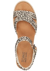 TOMS Shoes Toms Women's Audrey Espadrille Wedge Platform Sandals - Fog Flocked Mini Cheetah Canvas