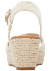 TOMS Shoes Toms Women's Audrey Espadrille Wedge Platform Sandals - Natural Undyed Metallic Linen Stripe