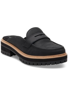 TOMS Shoes Toms Women's Cara Lug Sole Slip-On Mules - Black/Black Leather