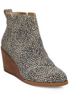 TOMS Shoes Toms Women's Clare Slip On Wedge Booties - Sahara Cheetah Suede