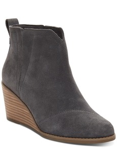 TOMS Shoes Toms Women's Clare Slip On Wedge Booties - Forged Iron Suede