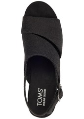 TOMS Shoes Toms Women's Claudine Slingback Cork Wedge Platform Sandals - Black Melange Woven