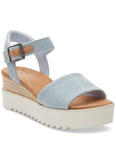 TOMS Shoes Toms Women's Diana Flatform Wedge Sandals - Pastel Blue Washed Denim