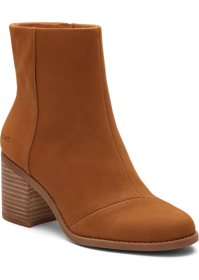 TOMS Shoes Toms Women's Evelyn Stacked Block Heel Booties - Tan Leather