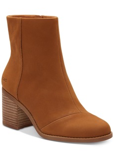 TOMS Shoes Toms Women's Evelyn Stacked Block Heel Booties - Tan Leather