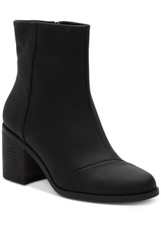 TOMS Shoes Toms Women's Evelyn Stacked Block Heel Booties - Black/Black Leather